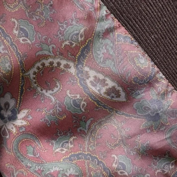 Lauren Ralph Lauren Blazer Mens 46L Corduroy Sport Jacket Brown Paisley Lined